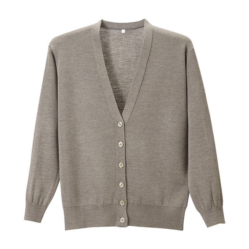 抗ピル長袖カーディガン D-1001 3L 杢ベージュ 1枚(ご注文単位1枚)【直送品】