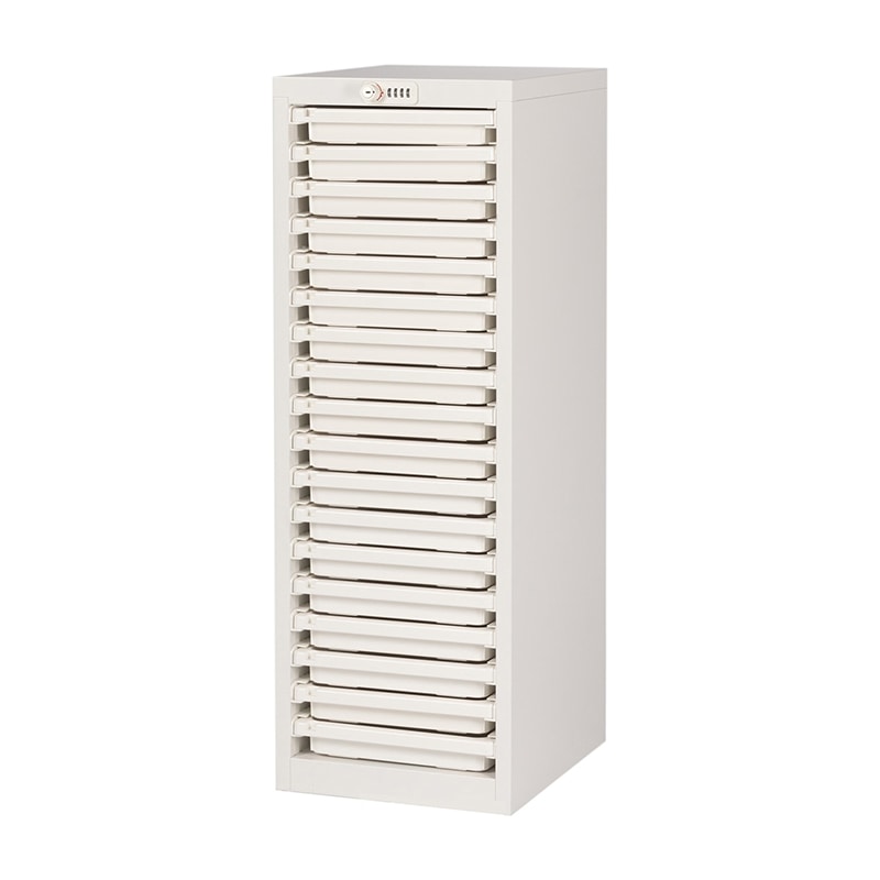 薬剤保管庫メディロックMLG　浅型 MLGC-118D　1列18段 ネオホワイト 1台（ご注文単位1台）【直送品】