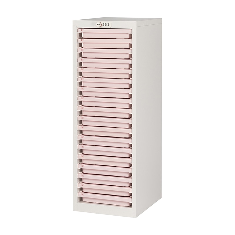 薬剤保管庫メディロックMLG　浅型 MLGC-118D　1列18段 ピーチ 1台（ご注文単位1台）【直送品】