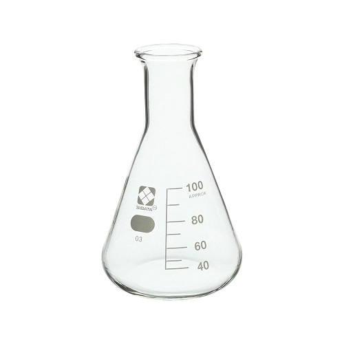 柴田三角フラスコ 目安目盛付 100ml 010530-100A 1個(ご注文単位1個)【直送品】