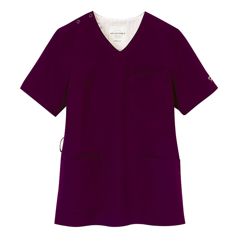 ジェラートピケ　プルオーバースクラブ　608 バーガンディー　EL  1枚（ご注文単位1枚）【直送品】