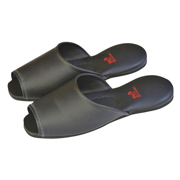 抗ウィルススリッパ　ウィルノンD NO.1313　27cm　前開 黒 1組（ご注文単位1足）【直送品】