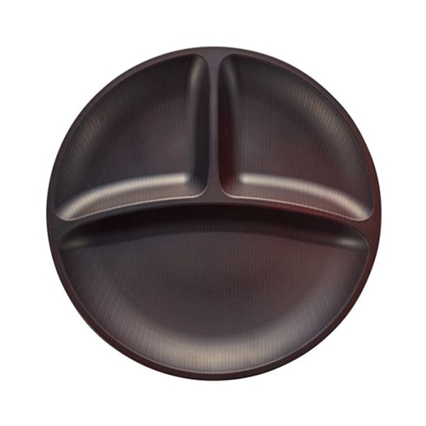 台和 仕切り皿 25cm3ツ仕切プレート ダークブラウン WD-15-DBR 1枚(ご注文単位1枚)【直送品】