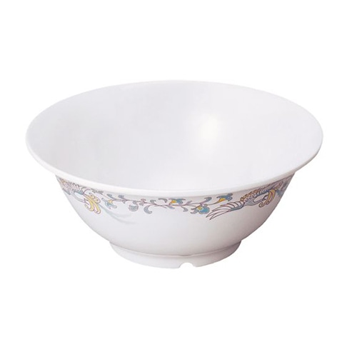 台和 メラミン食器　ラーメン鉢　両面コーティング 鳳仙　柄外面 FR-10-HSK 1枚（ご注文単位1枚）【直送品】