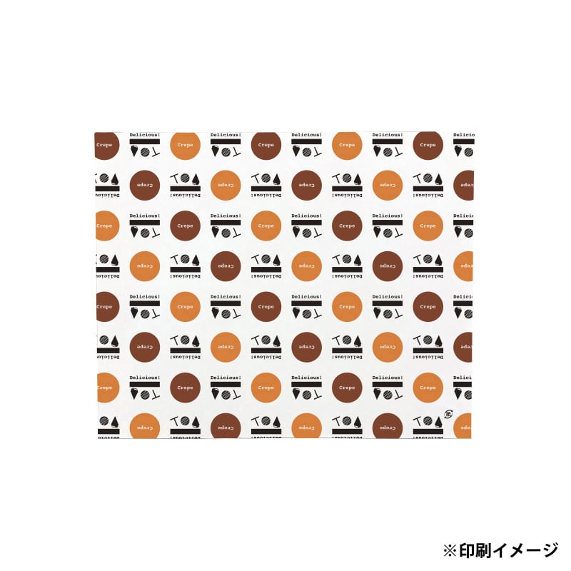 【オリジナル印刷】特注クレープ包装紙 207×255mm 4色カラー印刷　10000枚