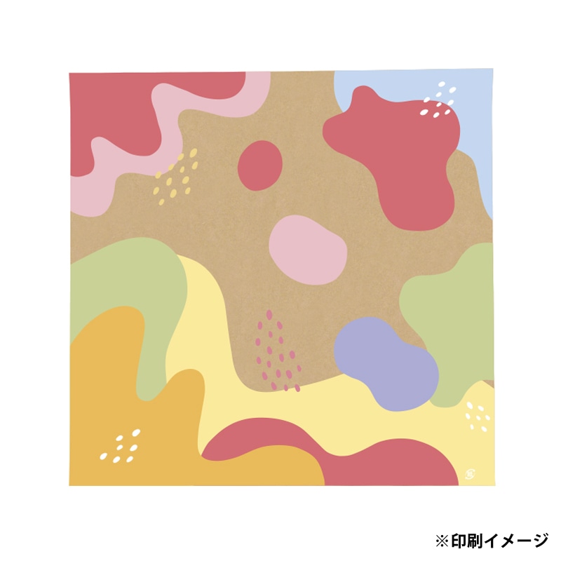【オリジナル印刷】特注クレープ包装紙 255×250mm クラフト調　4色カラー印刷　10000枚