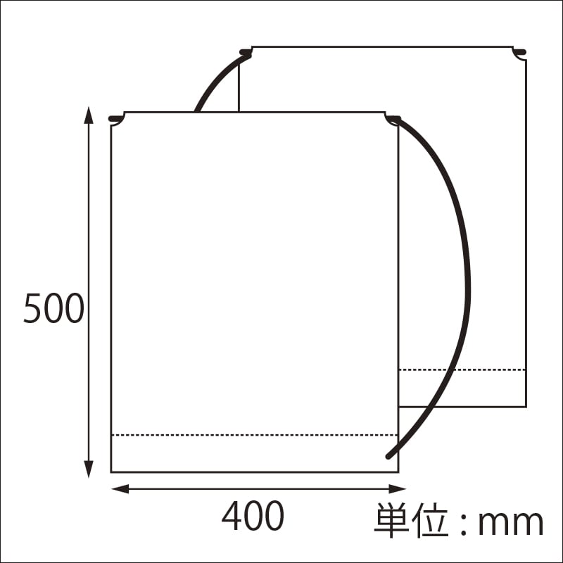 【オリジナル印刷】特注片側ショルダーバッグ W400×H500mm 両面各1色印刷　2000枚