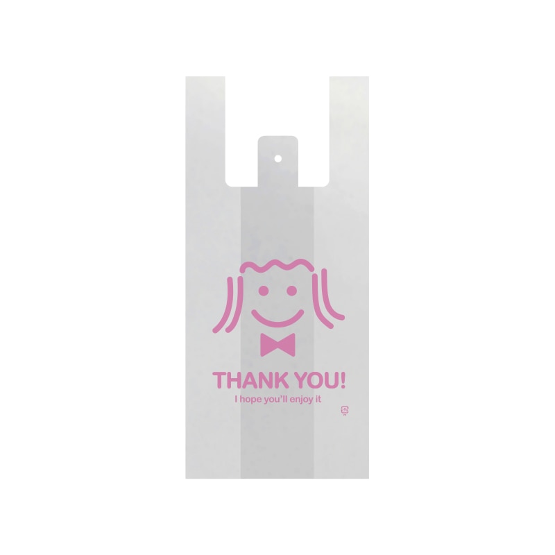 【オリジナル印刷】特注小ロットレジ袋　ハンドハイパー No．30　ナチュラル原反 1色印刷　2000枚