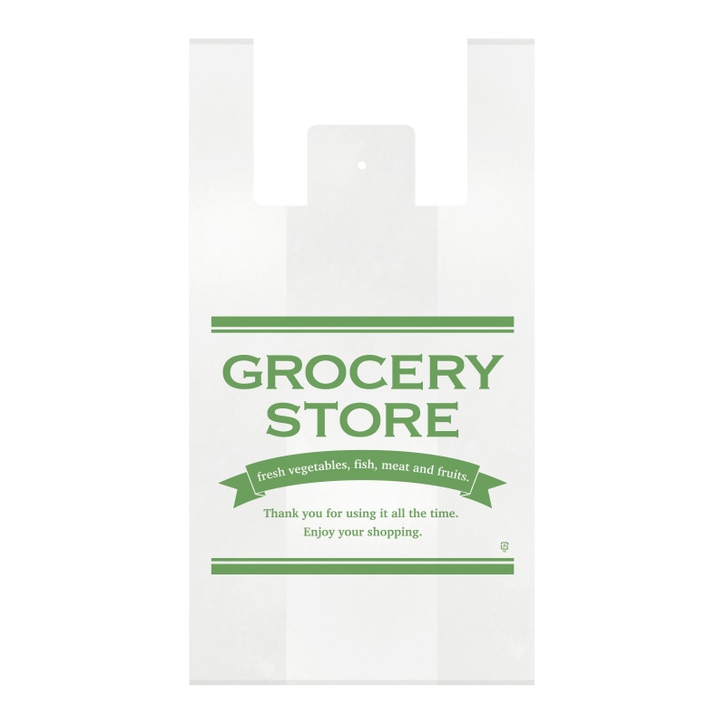 【オリジナル印刷】特注小ロットレジ袋　ハンドハイパー No．50　乳白原反 1色印刷　2000枚