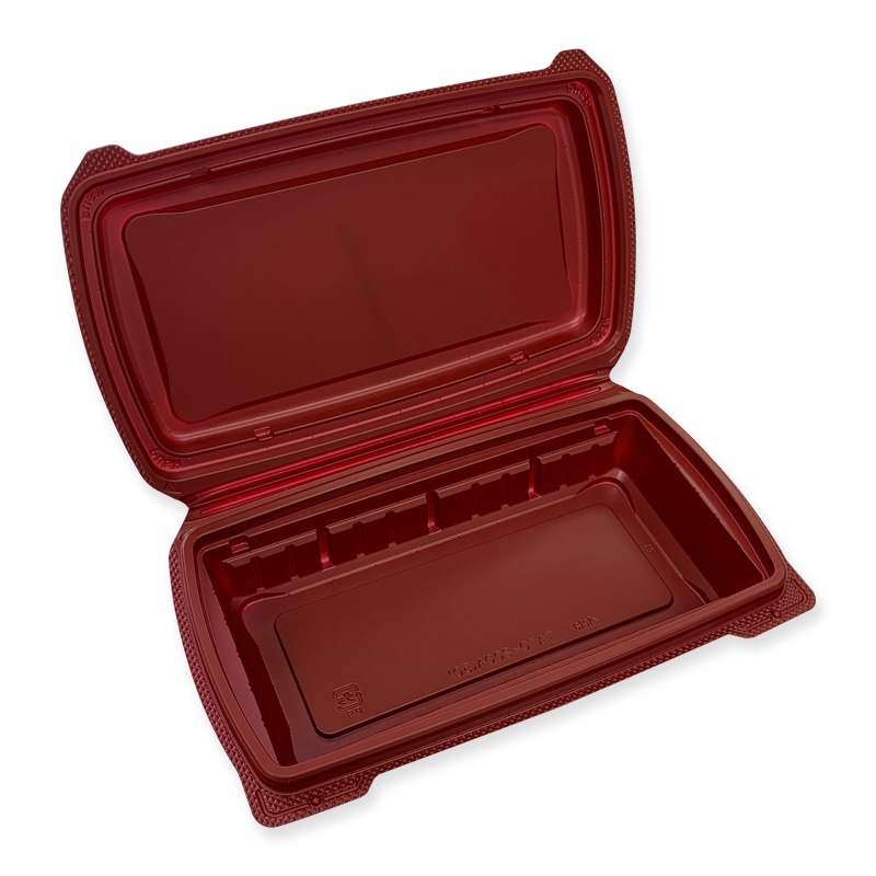 【オリジナル印刷】特注折蓋弁当容器 TA70-200A(50) 赤 1色印刷 200枚