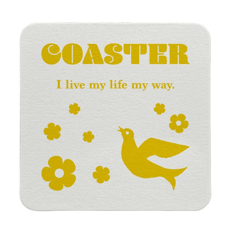 【オリジナル印刷】紙コースター 角型　1mm 凸1色印刷 5000枚