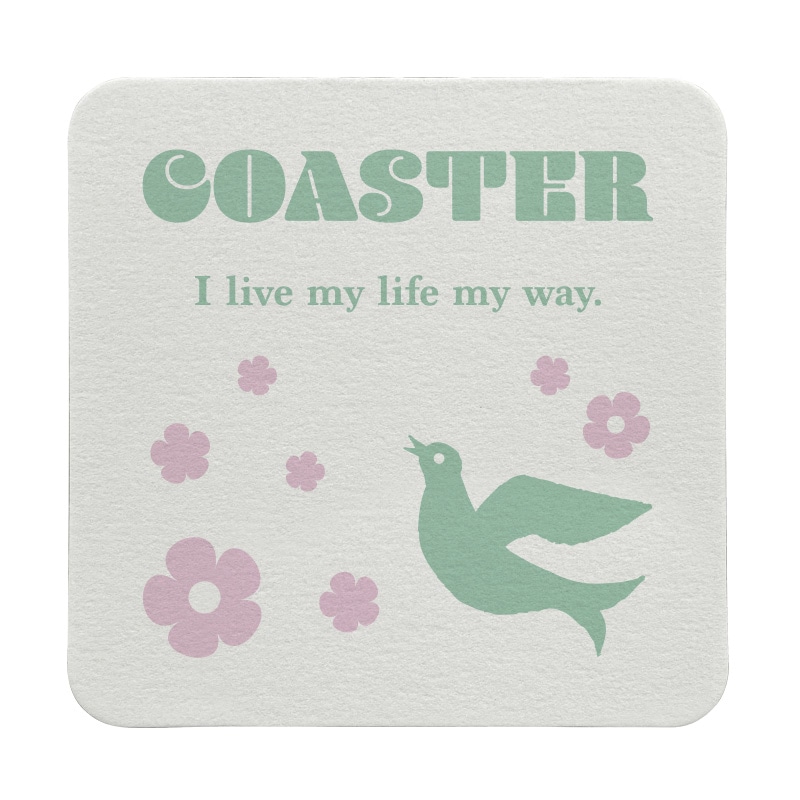 【オリジナル印刷】紙コースター 角型　1mm 凸2色印刷 5000枚