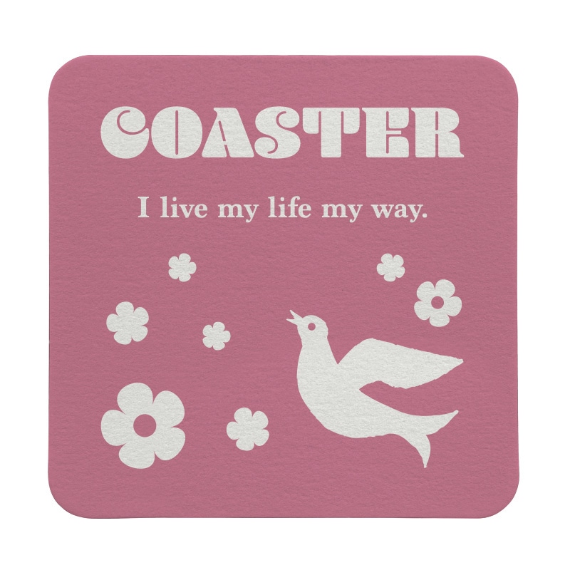 【オリジナル印刷】紙コースター 角型　1mm ベタ1色印刷 5000枚