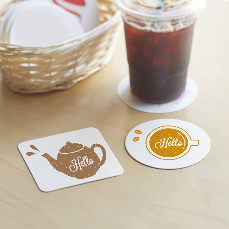 【オリジナル印刷】紙コースター 角型 1mm ベタ1色印刷 5000枚