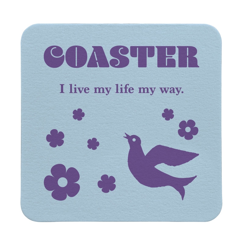 【オリジナル印刷】紙コースター 角型　1mm ベタ2色印刷 2000枚