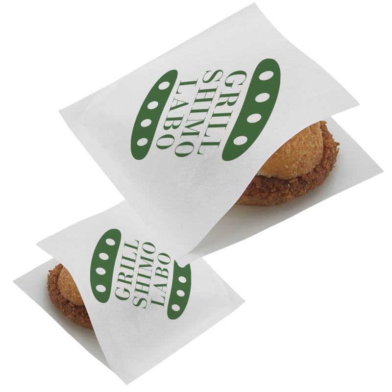 >【オリジナル印刷】バーガー袋 40,000枚 Sサイズ 白紙 両面1色印刷ベタ無 40000枚