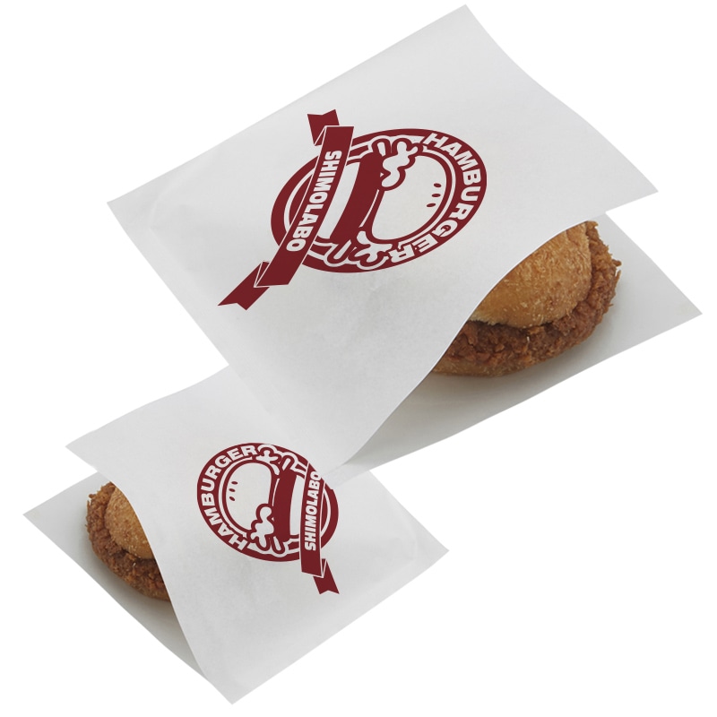 【オリジナル印刷】バーガー袋　40,000枚 Mサイズ　白紙 両面1色印刷ベタ無 40000枚