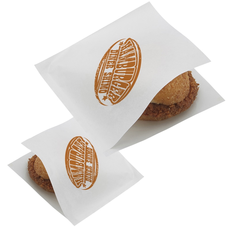 【オリジナル印刷】バーガー袋 20,000枚 Lサイズ 白紙 両面1色印刷ベタ無 20000枚