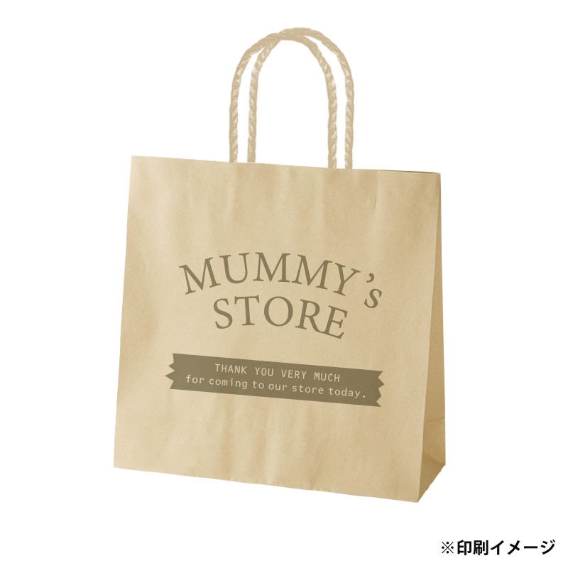 【オリジナル印刷】スムースB3才 未晒120g(茶) ベタ印刷なし1色印刷 3000枚 オプション PP紐カラー ニス 3000枚