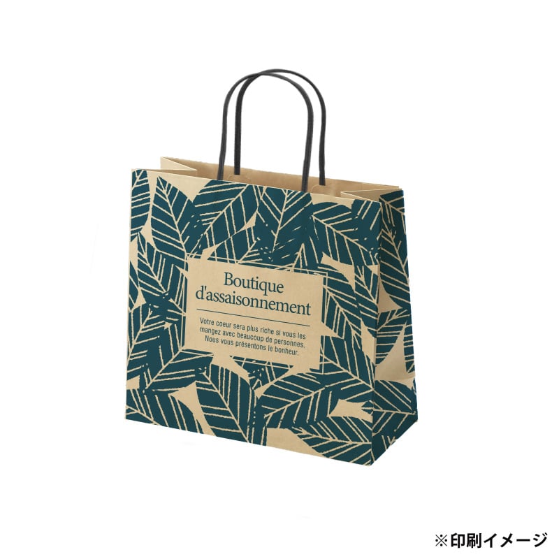 【オリジナル印刷】スムースB26-16 未晒120g(茶) ベタ印刷あり1色印刷 3000枚 オプション アクリル紐芯入カラー ニス 3000枚