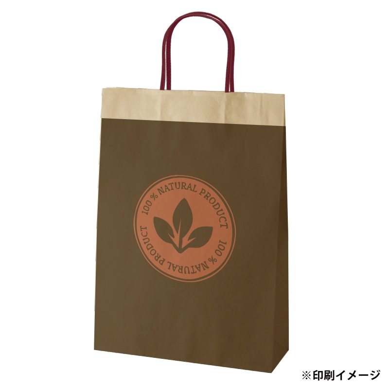 【オリジナル印刷】スムースB2才 未晒120g(茶) ベタ印刷あり2色印刷 1000枚 オプション アクリル紐芯入カラー ニス 1000枚