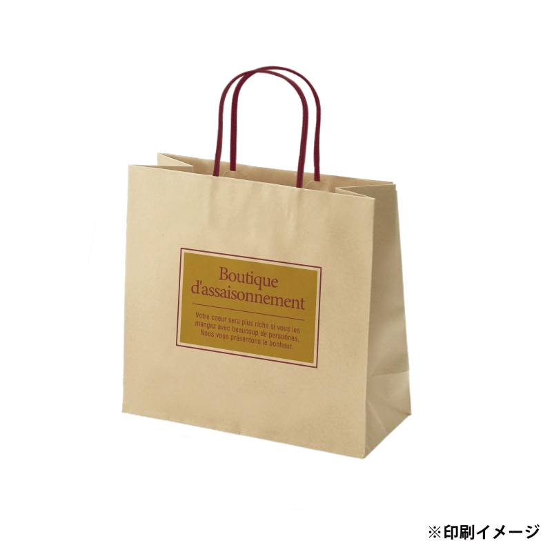 【オリジナル印刷】スムースB26-16 未晒120g(茶) ベタ印刷なし2色印刷 3000枚 オプション アクリル紐芯入カラー替え 3000枚