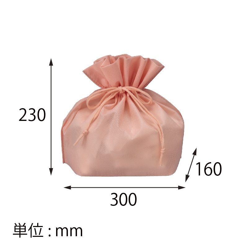 【オリジナル印刷】不織布片面1色印刷 パッケージ用巾着 全4色 SW3023 ロット100枚