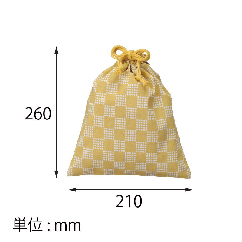 【オリジナル印刷】コットン巾着片面1色印刷 大 麻の葉柄3色青海波柄3色市松柄4色 SW2126 ロット100枚