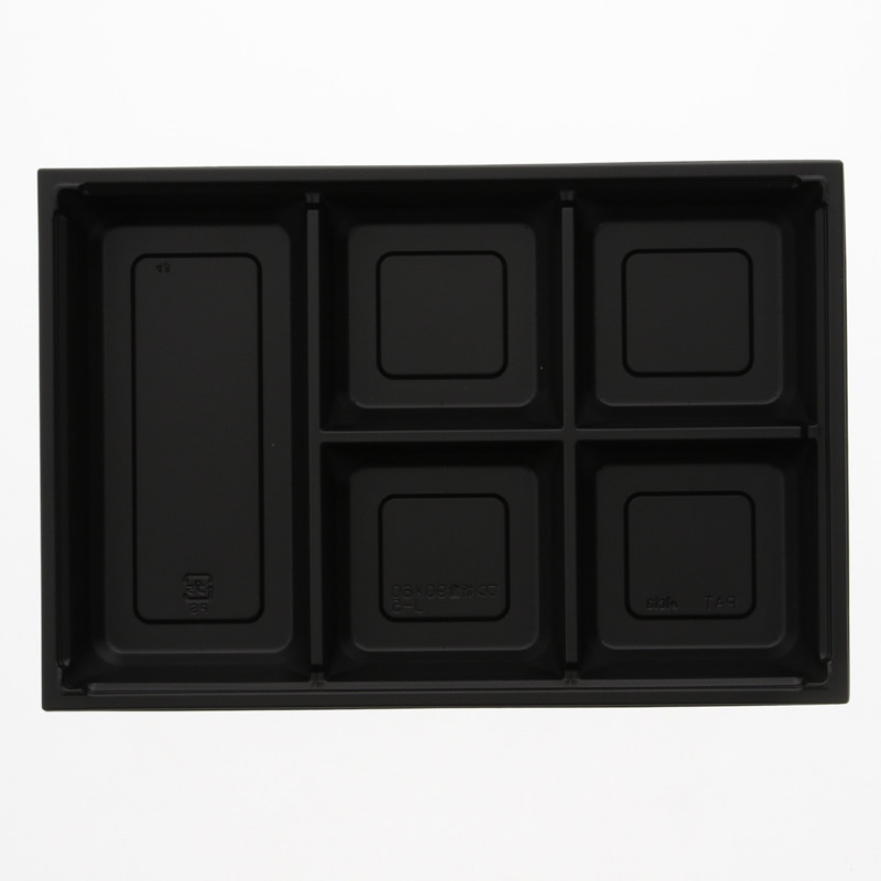 【オリジナル印刷】弁当容器 ワン折重 90×60 J-5 黒底 200枚 パーツのみ・名入れ不可