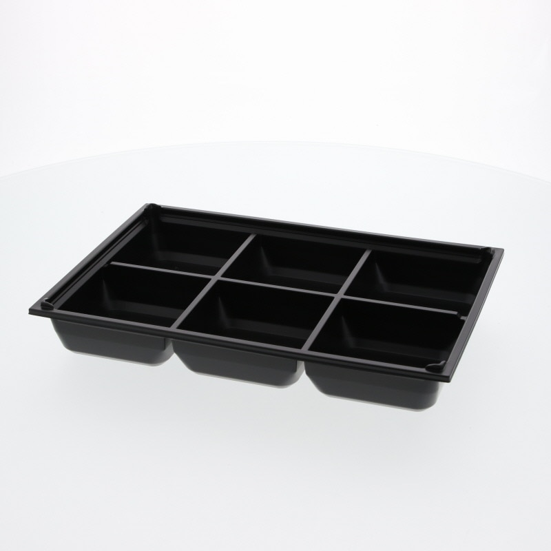 【オリジナル印刷】弁当容器 ワン折重 90×60 J-6 黒底 200枚 パーツのみ・名入れ不可