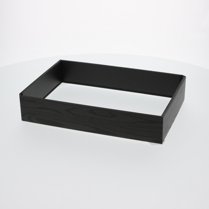 【オリジナル印刷】弁当容器 ワン折重 90×60(50) 縁 黒焼杉 200枚 パーツのみ・名入れ不可