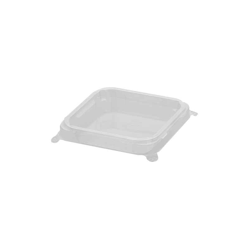 【オリジナル印刷】弁当容器 ワン折重 23×23 仕切蓋 透明 800枚 パーツのみ・名入れ不可