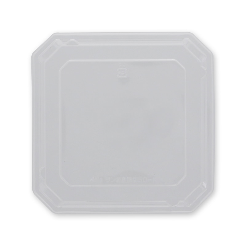 【オリジナル印刷】弁当容器 ワン折重 隅切50K 蓋 透明 400枚 パーツのみ・名入れ不可
