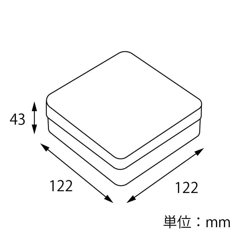 【オリジナル印刷】特注スクエア缶 シルク1色印刷 ローズピンク　60個