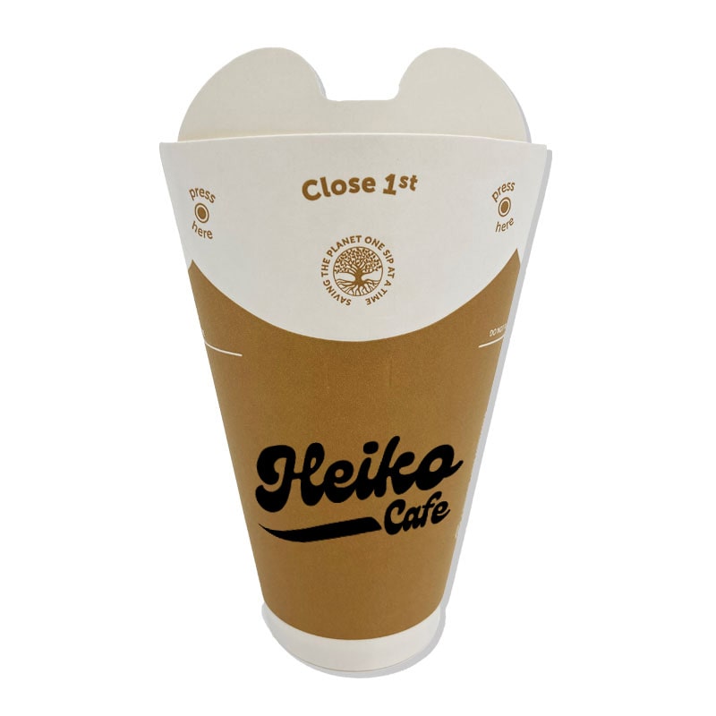 【オリジナル印刷】特注バタフライカップ 12oz（375ml）クラフトシングル 1色印刷　600個