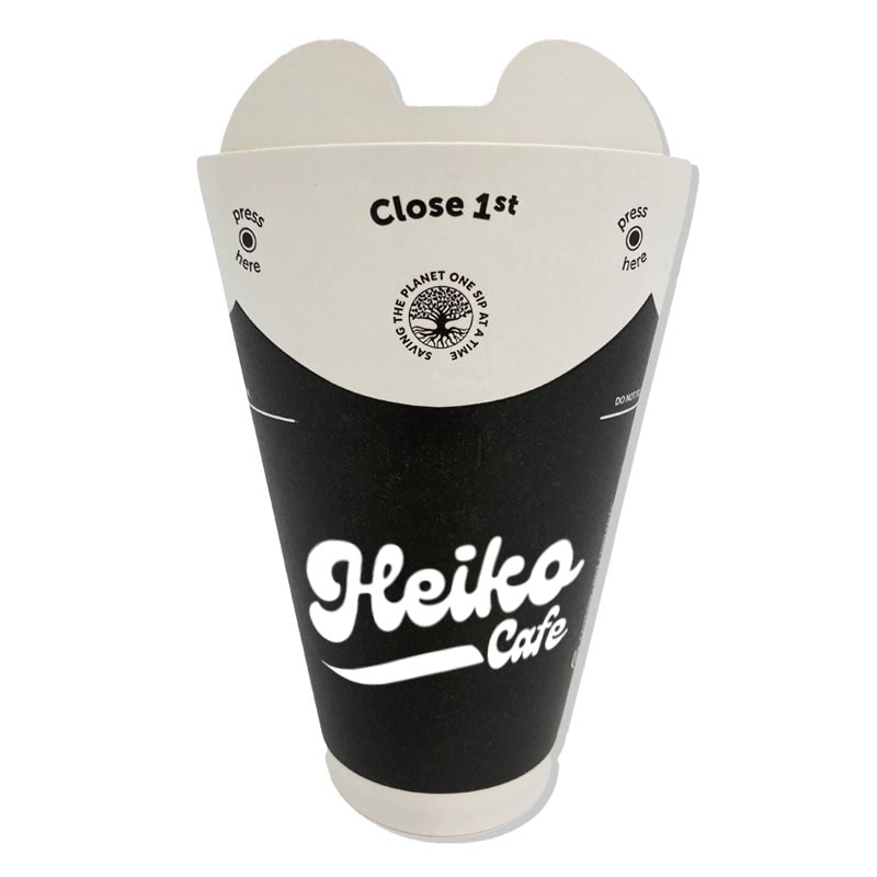 【オリジナル印刷】特注バタフライカップ 12oz（375ml）ブラックシングル 1色印刷　600個