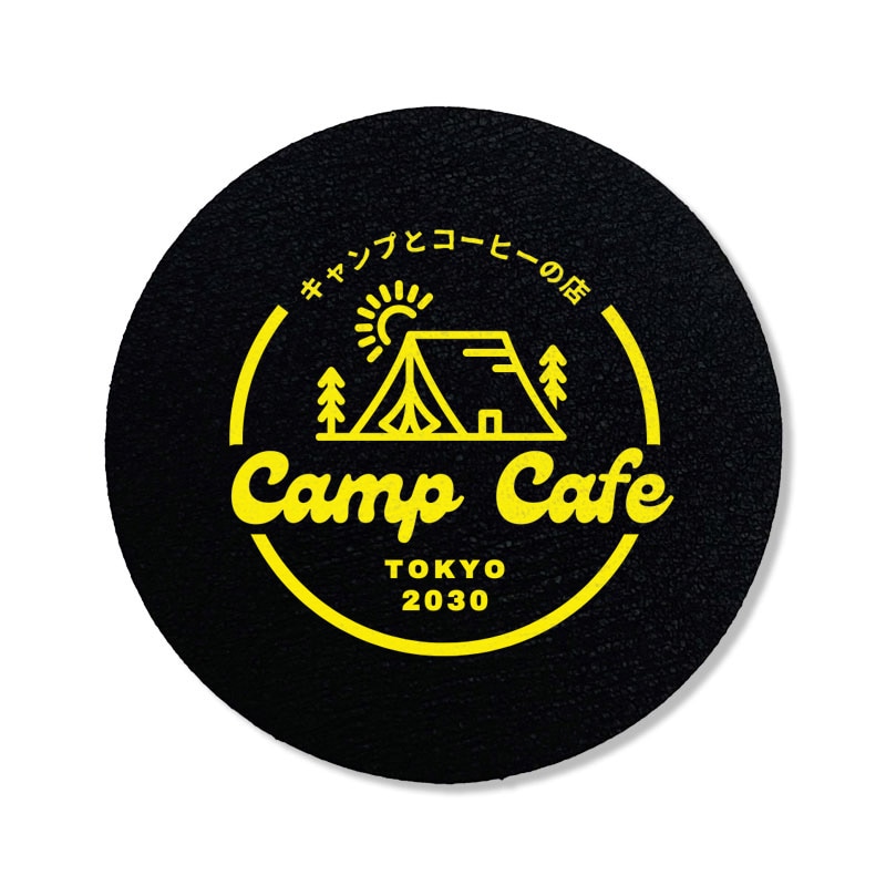 【オリジナル印刷】特注吸水ポリウレタンコースター 黒 フルカラー4色印刷+白 50枚