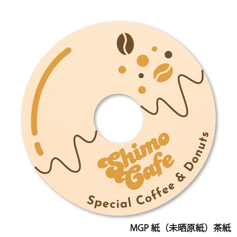 【オリジナル印刷】テイクアウトコースター２色凸茶紙 丸型厚み1.2mm　3000枚