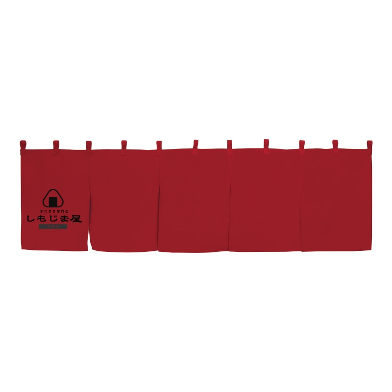 【オリジナル印刷】のれん かつらぎカラー　５巾　無地 Aプリント　黒1色印刷　1枚