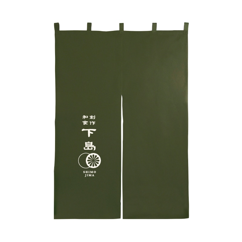 【オリジナル印刷】のれん かつらぎカラー　半間　無地 Bプリント　白1色印刷　1枚