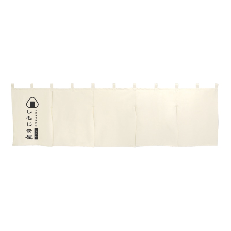 【オリジナル印刷】のれん 天竺５巾　　生成生地 Bプリント　黒1色印刷　1枚