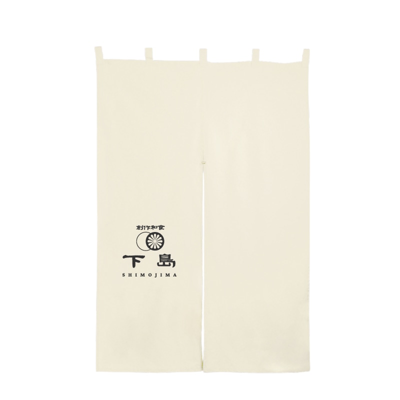 【オリジナル印刷】のれん 天竺半間　　生成生地 Aプリント　黒1色印刷　1枚