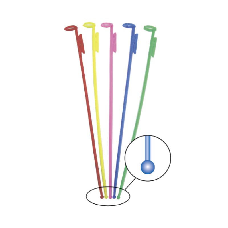 【オリジナル印刷】特注ゴム風船用プラ棒 19cmアソート 100本