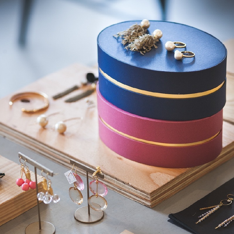 【オリジナル印刷】ギフトBOX オーバルコンビA　L1422 箔押し1色　510個