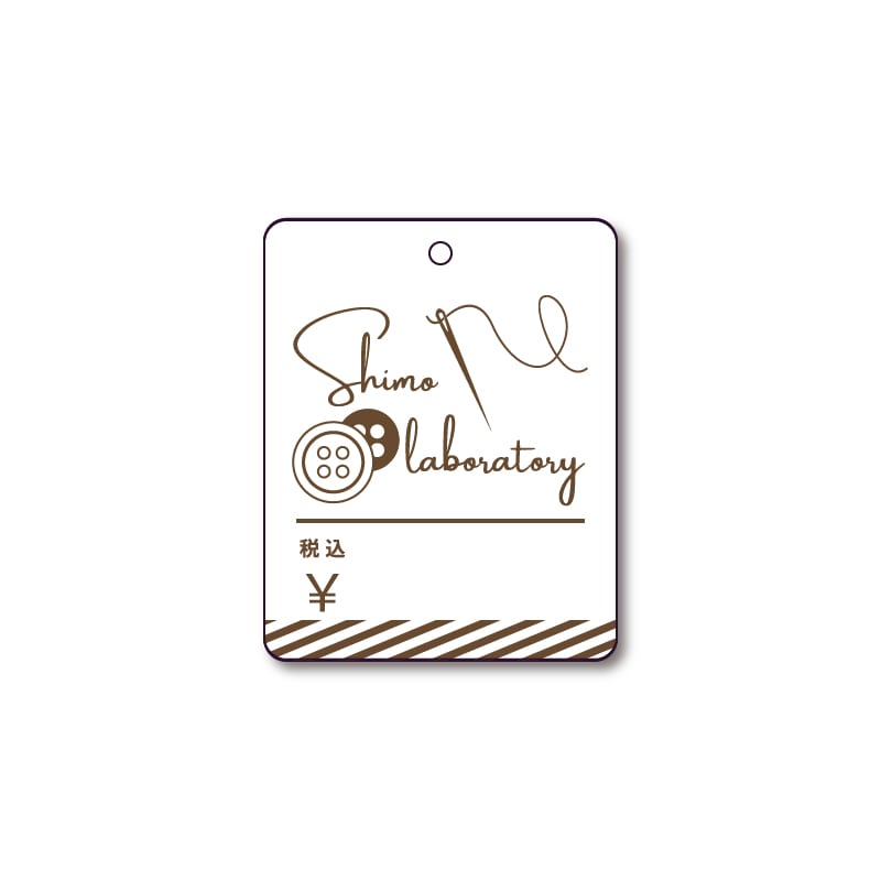 【オリジナル印刷】提札 糸なし　カド丸40×32mm 片面1色印刷　10000枚