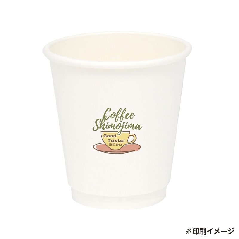 【オリジナル印刷】二重断熱カップ 10オンス 360ml ホワイト フルカラー印刷 1000個