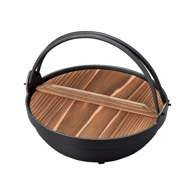 マイン ふるさと鍋 フッ素コート 木蓋付 φ24 M10-254 1個（ご注文単位1個）【直送品】