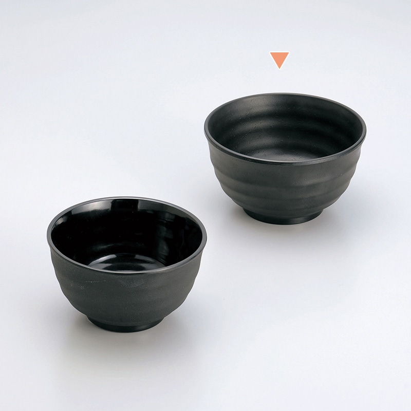 マイン メラミン食器 飯器 黒 大 M11-144 5枚/束(ご注文単位1束)【直送品】