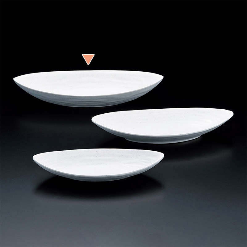 マイン メラミン笹皿 大 白 M11-214 1枚（ご注文単位5枚）【直送品】