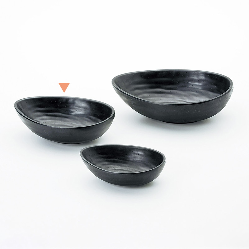 マイン メラミンくつわ鉢 中 黒 M11-265 1枚（ご注文単位5枚）【直送品】